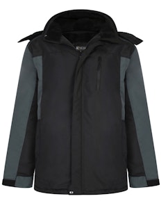KAM Sherpa Lined Showerproof Coat Black 